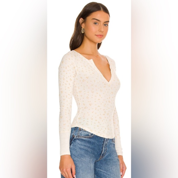 NWOT - Free People Billie Printed Layering Top in Tea Combo - Size XS - Picture 2 of 7